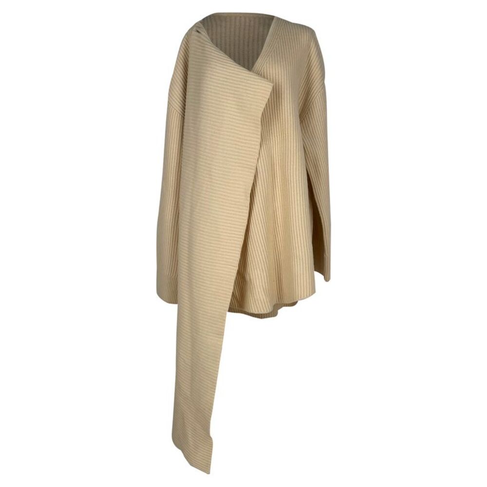 Totême Drape Knit Sweater in Cream Wool